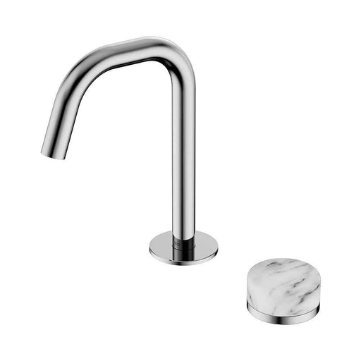 Nero Serenity Progressive Lead-Free DZR Brass Basin Mixer Edge Spout With Arabescato Corchia Handle