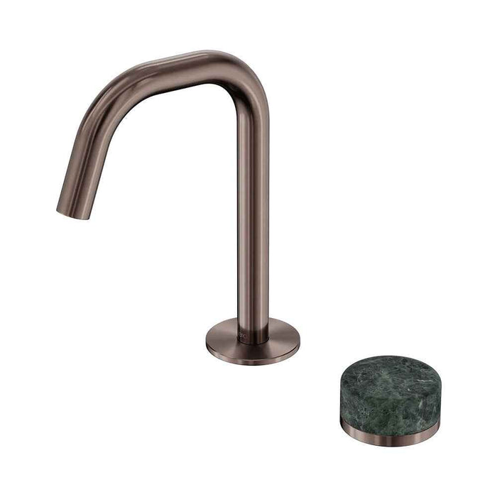 Nero Serenity Progressive Lead-Free DZR Brass Basin Mixer Edge Spout With Verde Alpi Handle