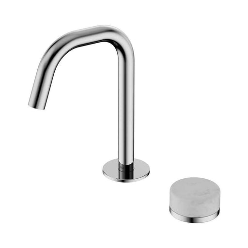 Nero Serenity Progressive Lead-Free DZR Brass Basin Mixer Edge Spout With Carrara Handle