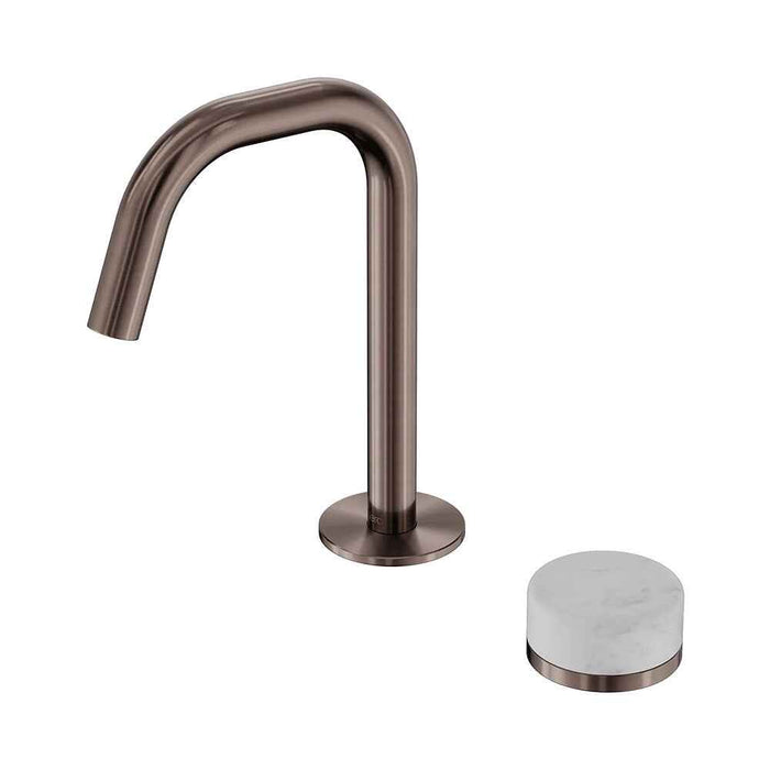 Nero Serenity Progressive Lead-Free DZR Brass Basin Mixer Edge Spout With Carrara Handle