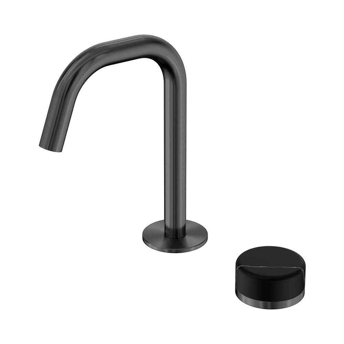 Nero Serenity Progressive Lead-Free DZR Brass Basin Mixer Edge Spout With Marquina Black Handle