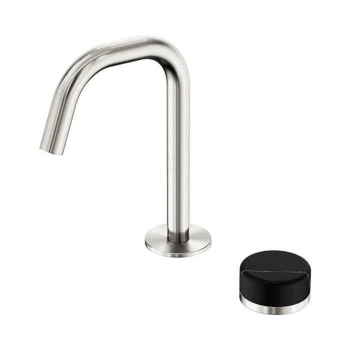 Nero Serenity Progressive Lead-Free DZR Brass Basin Mixer Edge Spout With Marquina Black Handle