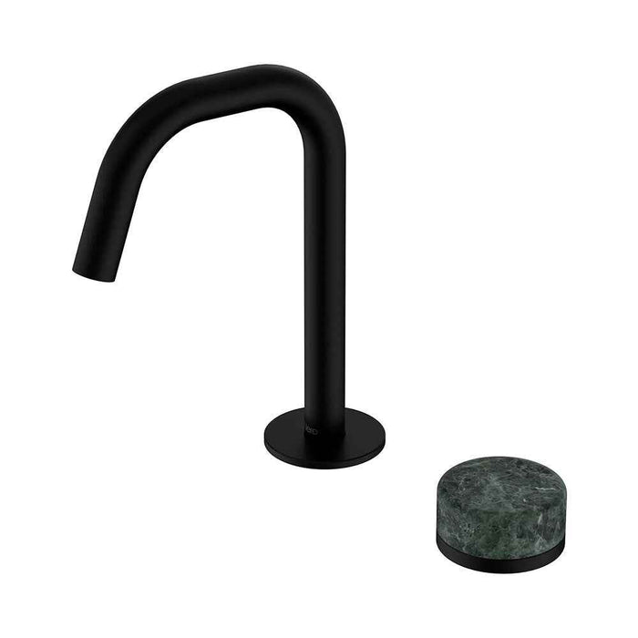 Nero Serenity Progressive Lead-Free DZR Brass Basin Mixer Edge Spout With Verde Alpi Handle