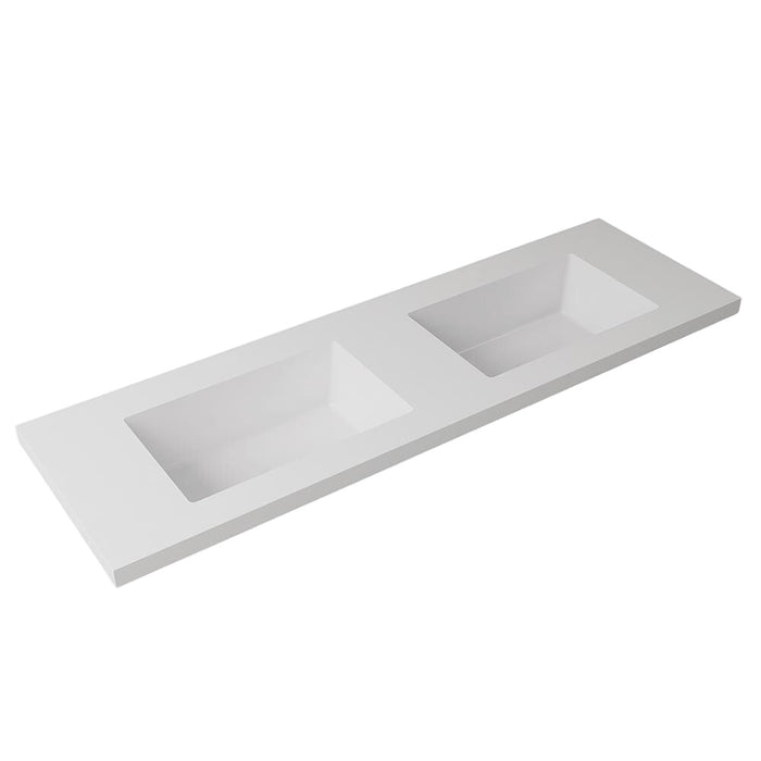 600-1500*460mm Lukka Blanco White Sintered Stone Seamless Joined With Fine Ceramic Basin Top