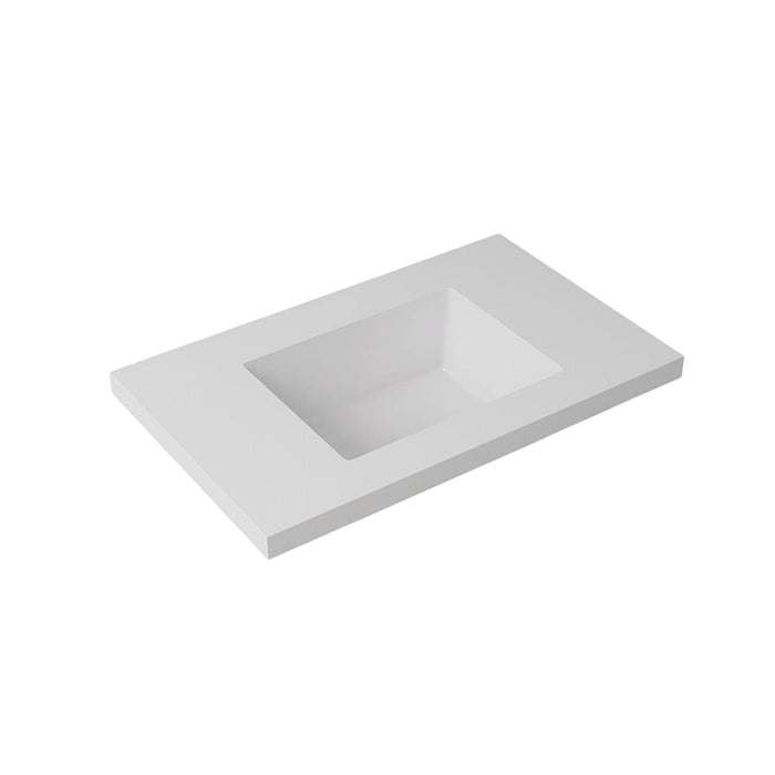 600-1500*460mm Lukka Blanco White Sintered Stone Seamless Joined With Fine Ceramic Basin Top