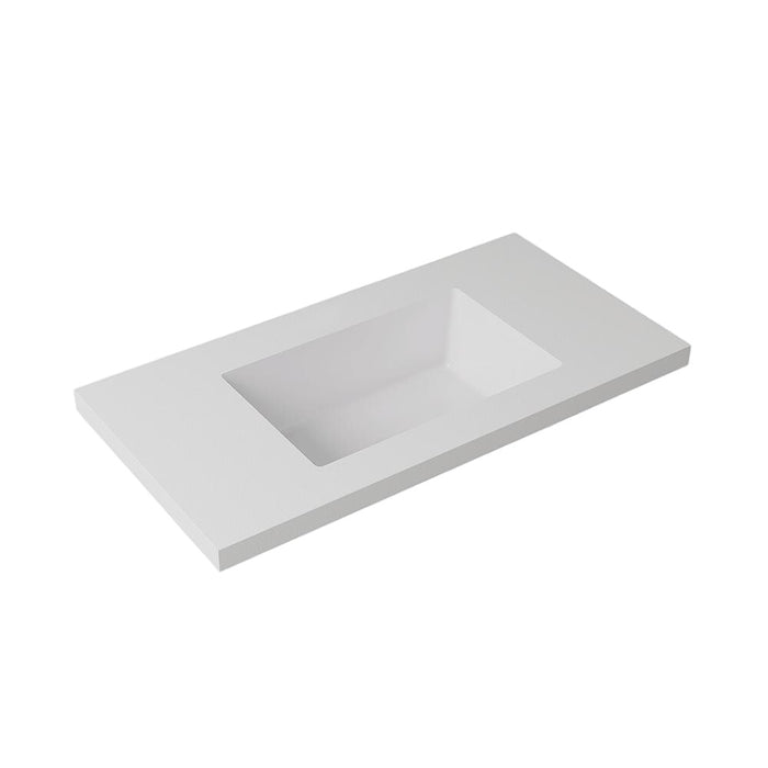 600-1500*460mm Lukka Blanco White Sintered Stone Seamless Joined With Fine Ceramic Basin Top