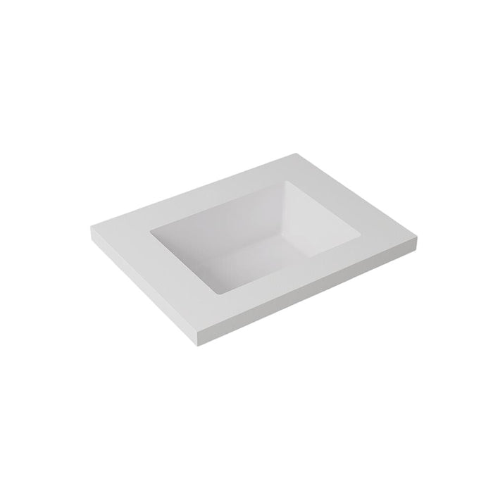600-1500*460mm Lukka Blanco White Sintered Stone Seamless Joined With Fine Ceramic Basin Top