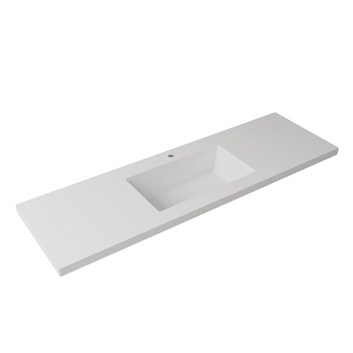 600-1500*460mm Lukka Blanco White Sintered Stone Seamless Joined With Fine Ceramic Basin Top