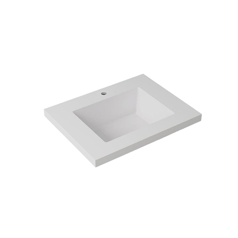 600-1500*460mm Lukka Blanco White Sintered Stone Seamless Joined With Fine Ceramic Basin Top