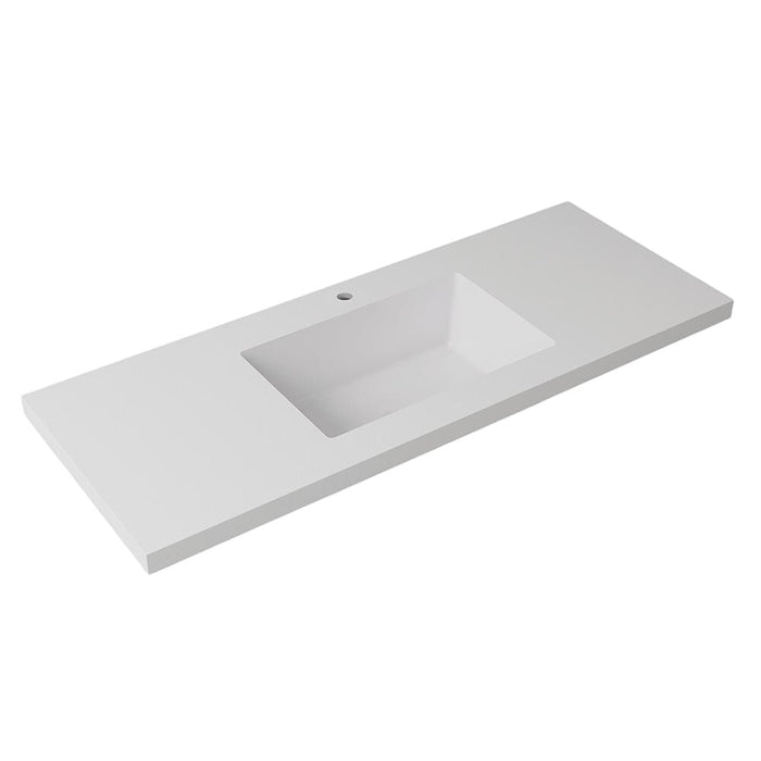 600-1500*460mm Lukka Blanco White Sintered Stone Seamless Joined With Fine Ceramic Basin Top