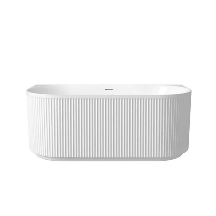 1500-1700*800*580mm Otti Attica Havana Oval Acrylic With Overflow Fluted Back To Wall Bathtub