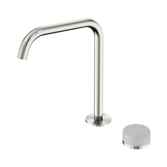 Nero Serenity Progressive Lead-Free DZR Brass Bath/Kitchen Mixer Edge Spout With Carrara Handle