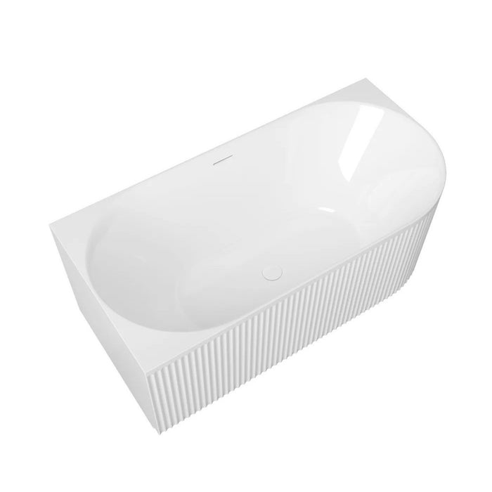 1500-1700*800*580mm Otti Attica Havana Oval Acrylic With Overflow Fluted Corner Bathtub