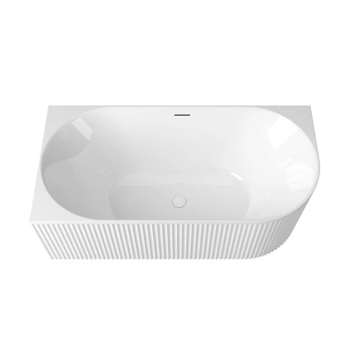 1500-1700*800*580mm Otti Attica Havana Oval Acrylic With Overflow Fluted Corner Bathtub