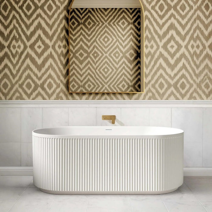 1500-1700*800*580mm Otti Attica Havana Oval Acrylic With Overflow Fluted Freestanding Bathtub