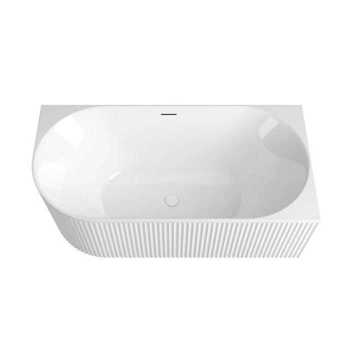 1500-1700*800*580mm Otti Attica Havana Oval Acrylic With Overflow Fluted Corner Bathtub