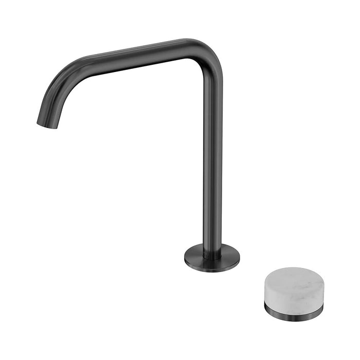 Nero Serenity Progressive Lead-Free DZR Brass Bath/Kitchen Mixer Edge Spout With Carrara Handle