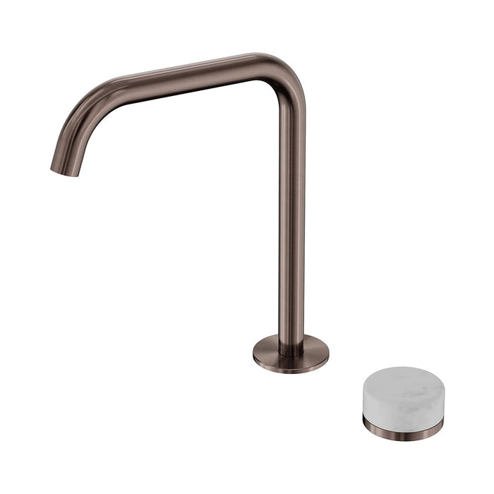 Nero Serenity Progressive Lead-Free DZR Brass Bath/Kitchen Mixer Edge Spout With Carrara Handle
