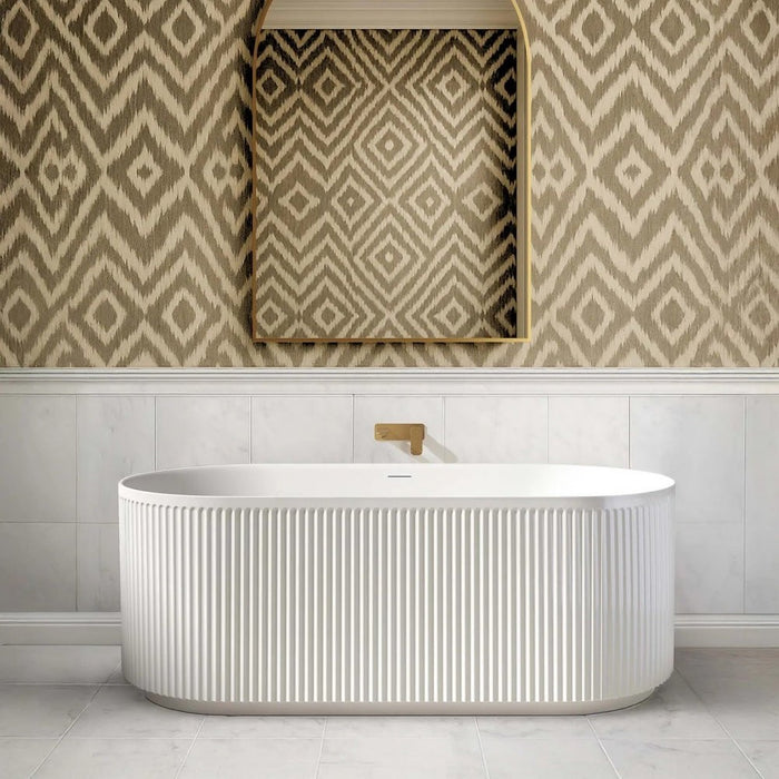 1500-1700*800*580mm Otti Attica Havana Oval Acrylic With Overflow Fluted Freestanding Bathtub