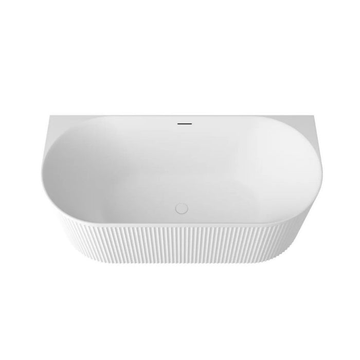 1500-1700*800*580mm Otti Attica Havana Oval Acrylic With Overflow Fluted Back To Wall Bathtub