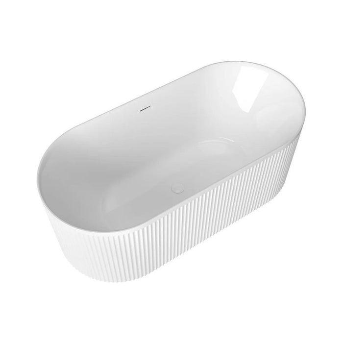 1500-1700*800*580mm Otti Attica Havana Oval Acrylic With Overflow Fluted Freestanding Bathtub