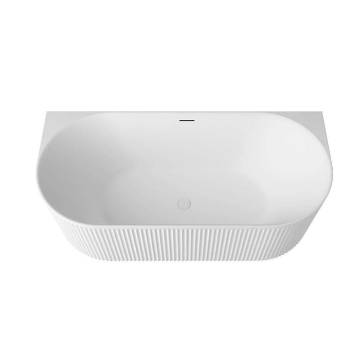 1500-1700*800*580mm Otti Attica Havana Oval Acrylic With Overflow Fluted Back To Wall Bathtub