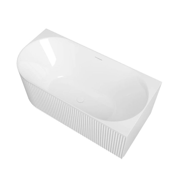 1500-1700*800*580mm Otti Attica Havana Oval Acrylic With Overflow Fluted Corner Bathtub