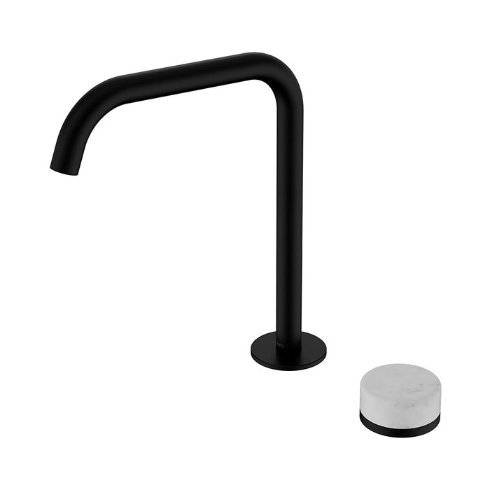 Nero Serenity Progressive Lead-Free DZR Brass Bath/Kitchen Mixer Edge Spout With Carrara Handle