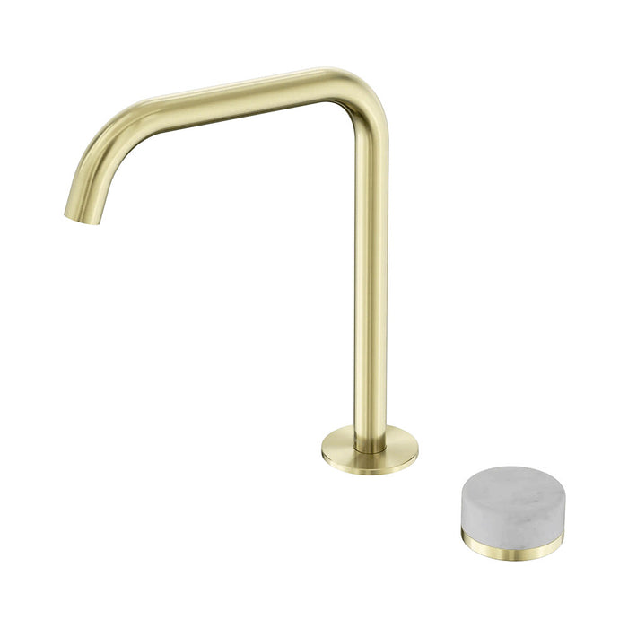 Nero Serenity Progressive Lead-Free DZR Brass Bath/Kitchen Mixer Edge Spout With Carrara Handle