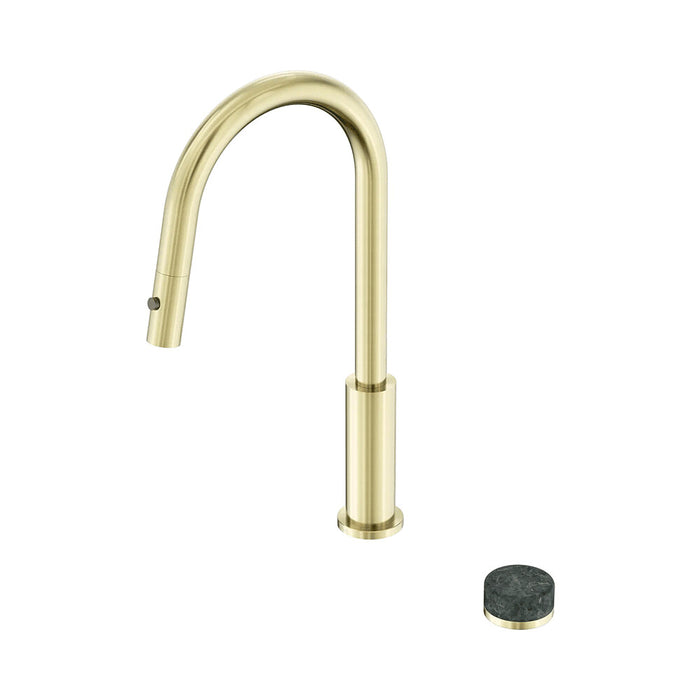 Nero Serenity Progressive Lead-Free DZR Brass Pull Out Kitchen Set With Verde Alpi Handle