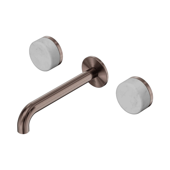 185mm Nero Serenity Lead-Free DZR Brass Wall Basin Set With Carrara Handle