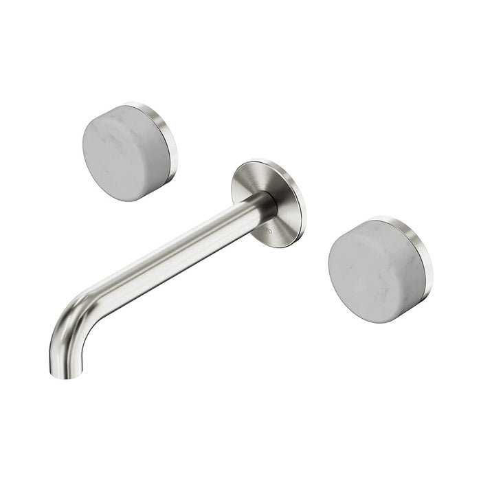 185mm Nero Serenity Lead-Free DZR Brass Wall Basin Set With Carrara Handle