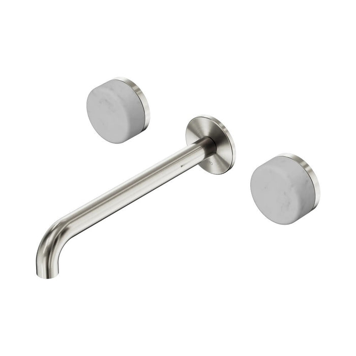 220mm Nero Serenity Lead-Free DZR Brass Wall Basin Set With Carrara Handle