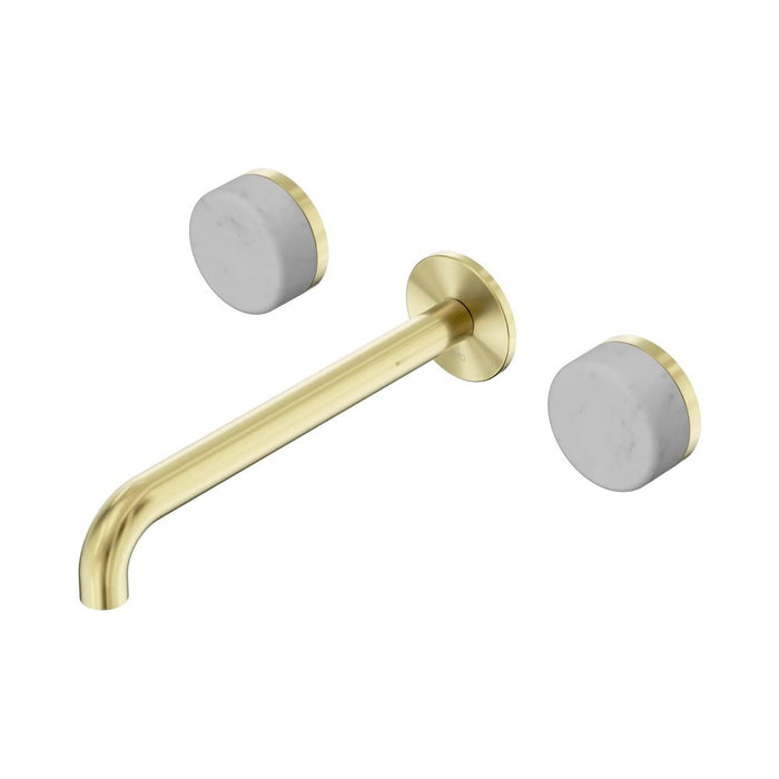220mm Nero Serenity Lead-Free DZR Brass Wall Basin Set With Carrara Handle