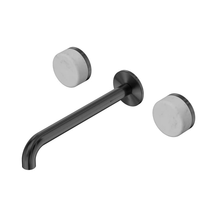 220mm Nero Serenity Lead-Free DZR Brass Wall Basin Set With Carrara Handle