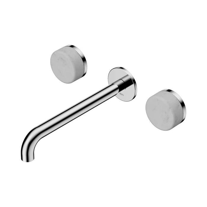 220mm Nero Serenity Lead-Free DZR Brass Wall Basin Set With Carrara Handle