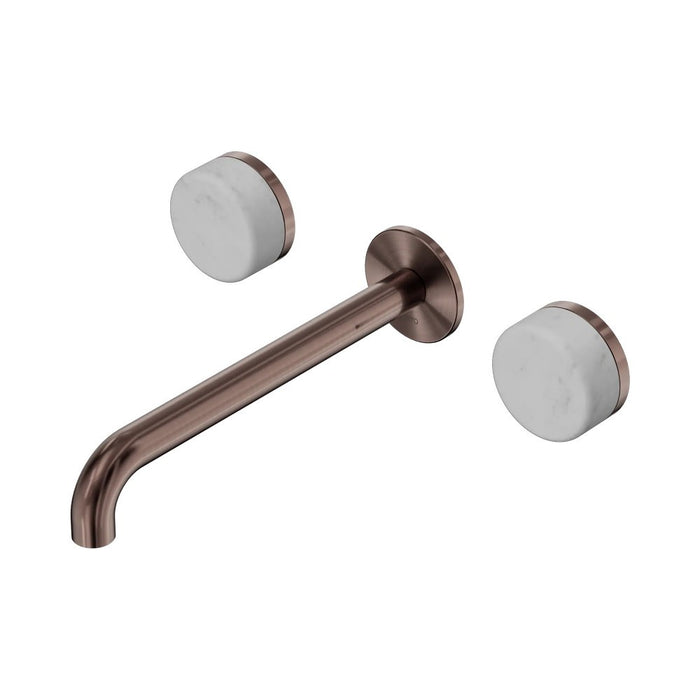 220mm Nero Serenity Lead-Free DZR Brass Wall Basin Set With Carrara Handle
