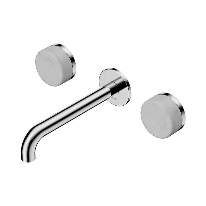 185mm Nero Serenity Lead-Free DZR Brass Wall Basin Set With Carrara Handle