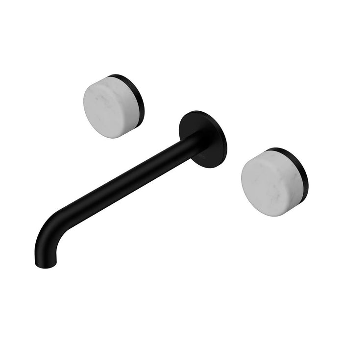 220mm Nero Serenity Lead-Free DZR Brass Wall Basin Set With Carrara Handle
