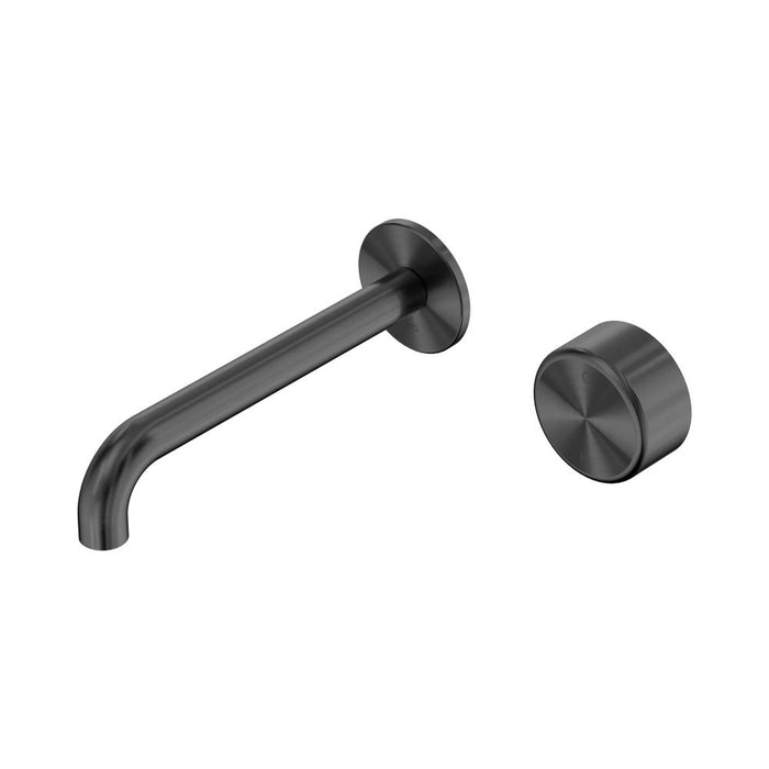 185mm Nero Serenity Progressive Lead-Free DZR Brass Wall Basin Mixer With Metal Handle