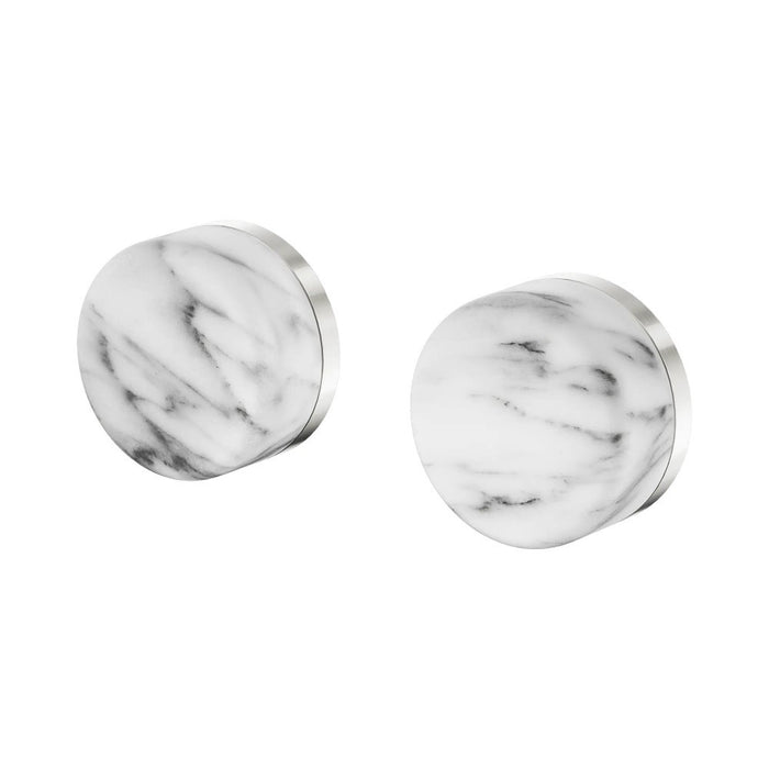 Nero Serenity Lead-Free DZR Brass & Natural Marble Wall Top Assemblies With Arabescato Corchia Handle