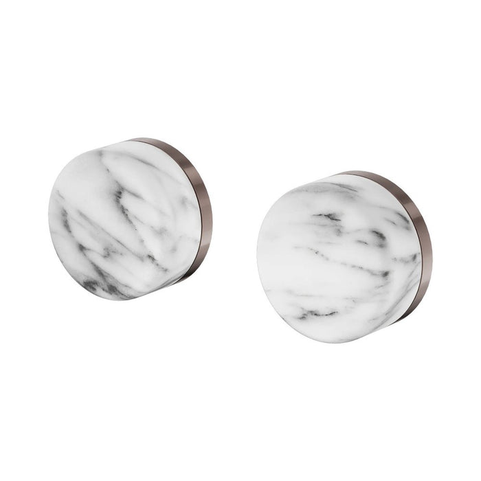 Nero Serenity Lead-Free DZR Brass & Natural Marble Wall Top Assemblies With Arabescato Corchia Handle