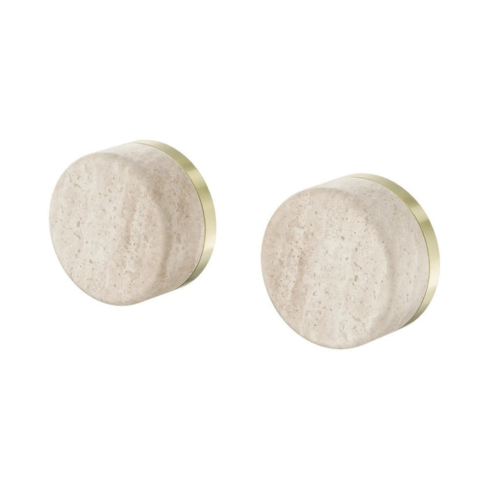 Nero Serenity Lead-Free DZR Brass & Natural Marble Wall Top Assemblies With Rome Travertine Handle