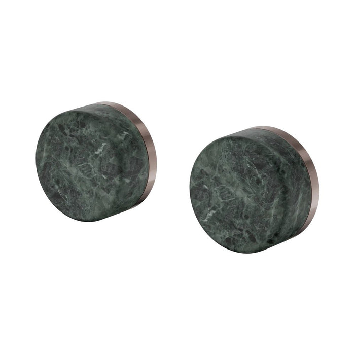 Nero Serenity Lead-Free DZR Brass & Natural Marble Wall Top Assemblies With Verde Alpi Handle