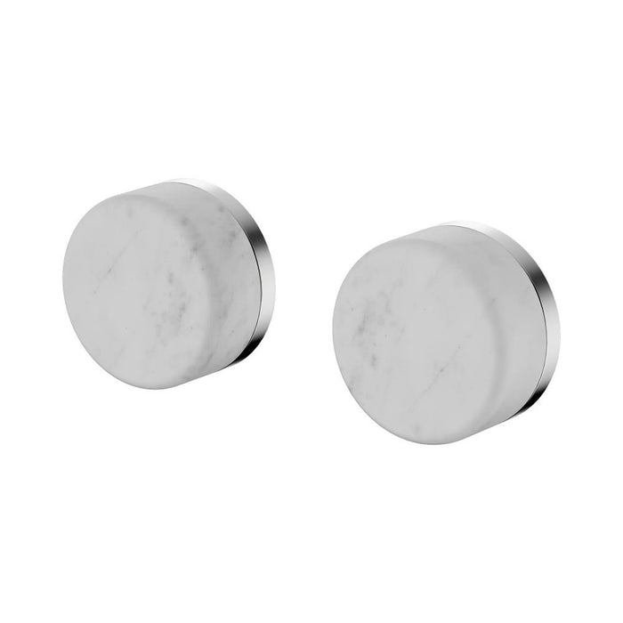 Nero Serenity Lead-Free DZR Brass & Natural Marble Wall Top Assemblies With Carrara Handle