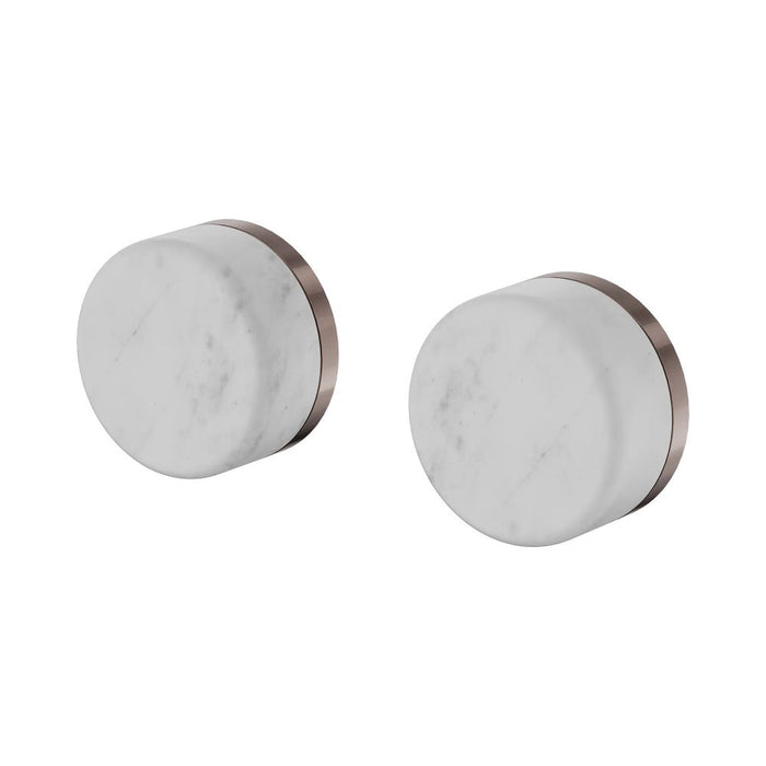 Nero Serenity Lead-Free DZR Brass & Natural Marble Wall Top Assemblies With Carrara Handle