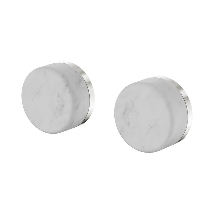 Nero Serenity Lead-Free DZR Brass & Natural Marble Wall Top Assemblies With Carrara Handle