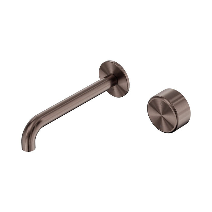 185mm Nero Serenity Progressive Lead-Free DZR Brass Wall Basin Mixer With Metal Handle