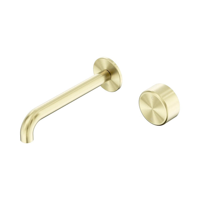 185mm Nero Serenity Progressive Lead-Free DZR Brass Wall Basin Mixer With Metal Handle