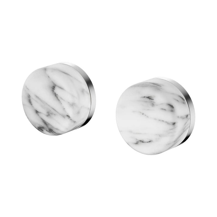 Nero Serenity Lead-Free DZR Brass & Natural Marble Wall Top Assemblies With Arabescato Corchia Handle